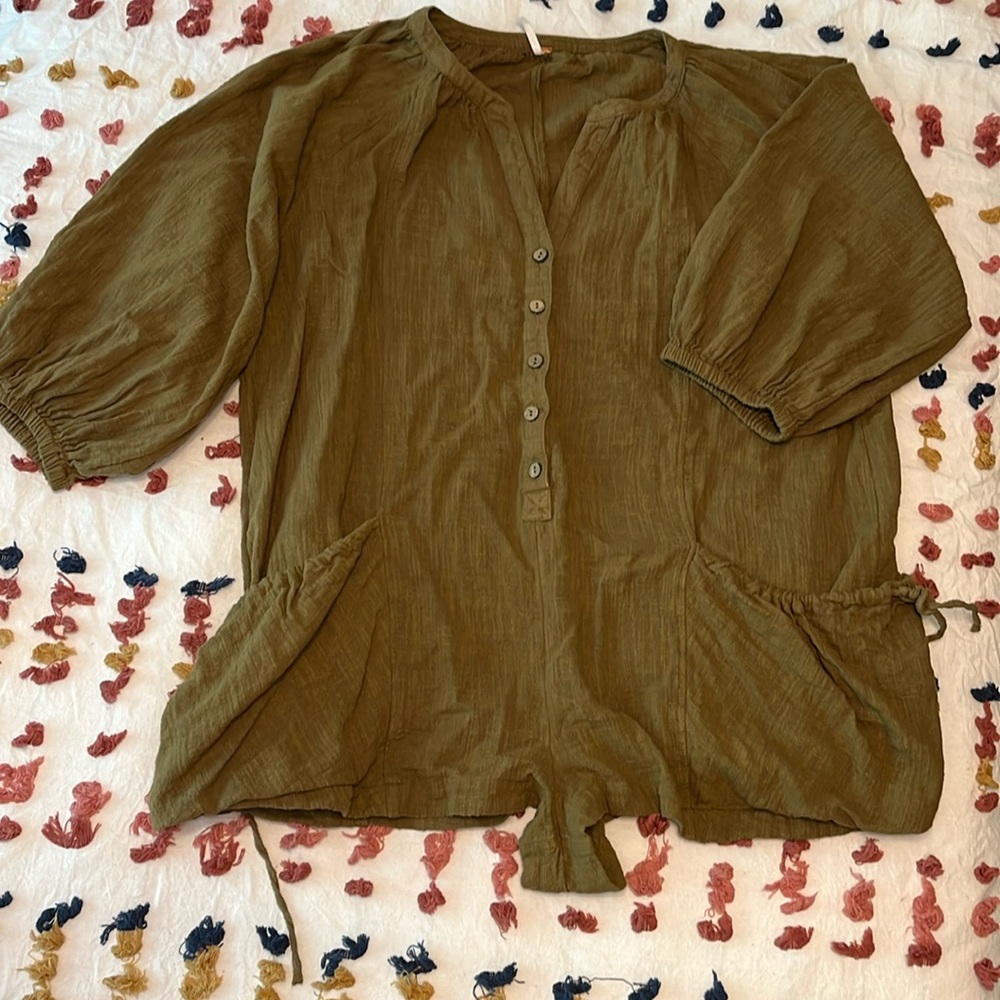 Free People Army Green Romper Médium size